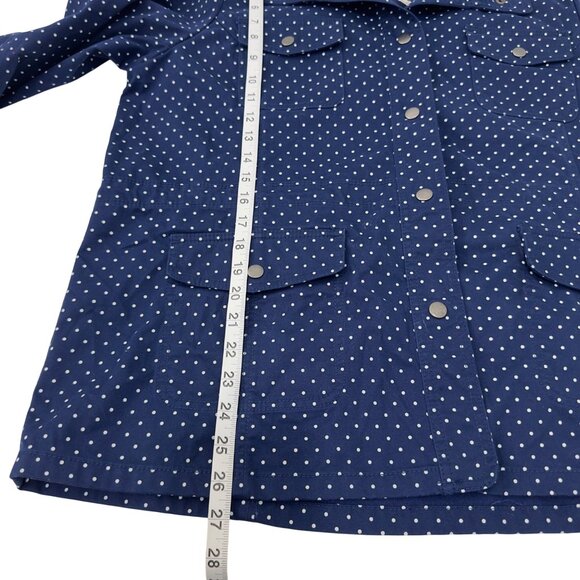 Talbots Plus Size Navy Polka Dot Versatile Jacket Women Size X Blue Cotton Blend - Picture 7 of 12